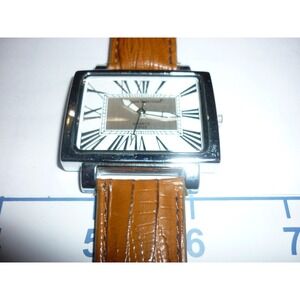 Giorgie Valentian Rectangular Roman Numeral Quartz Watch Lizard Embossed Strap